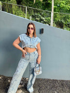 Denim Set Silver Details