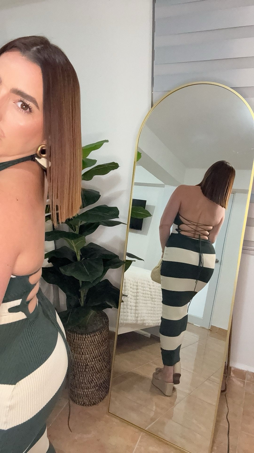 Olive Stripe Dress