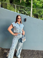 Denim Set Silver Details