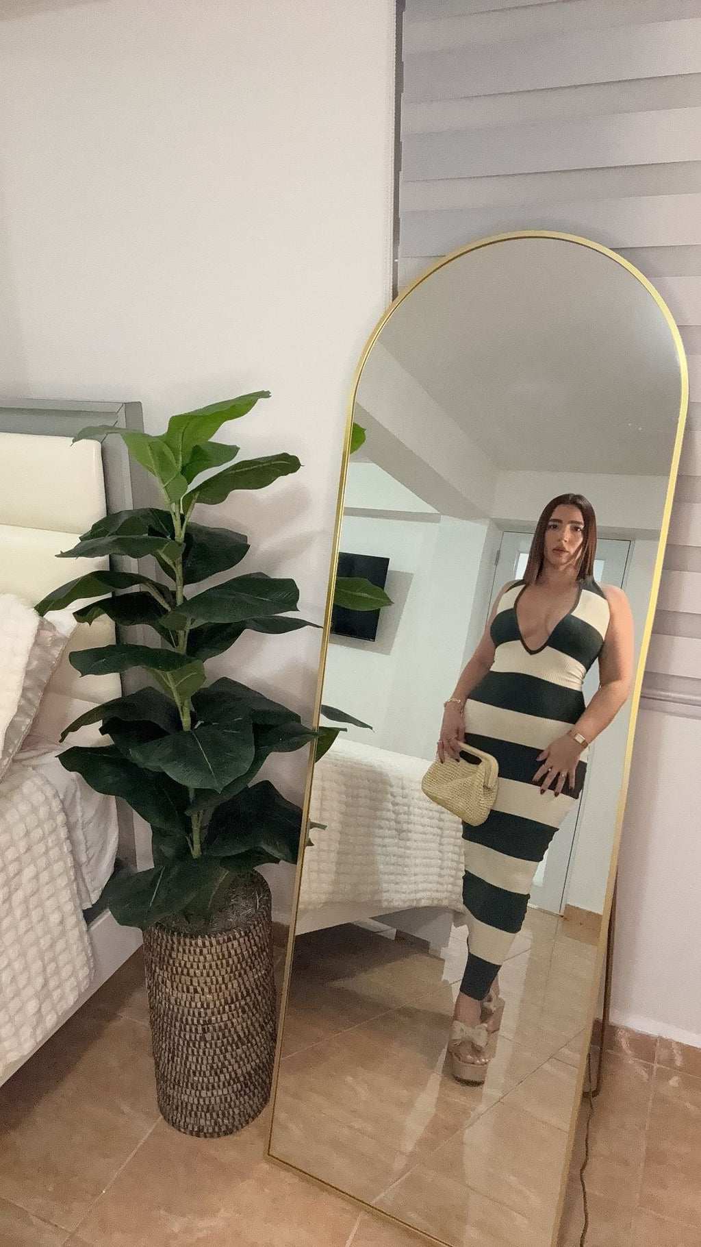 Olive Stripe Dress