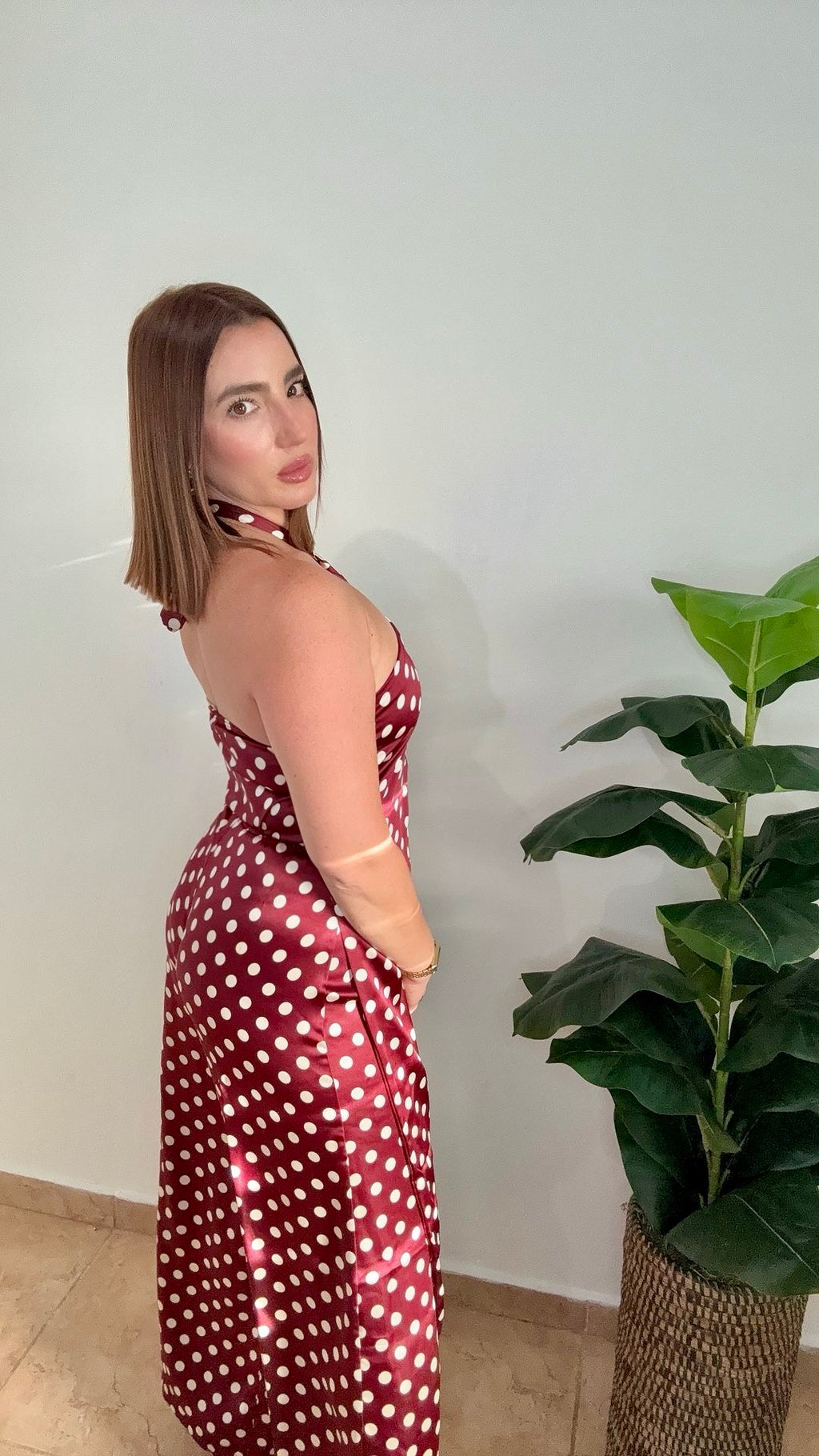Polka Dot Burgundy Set
