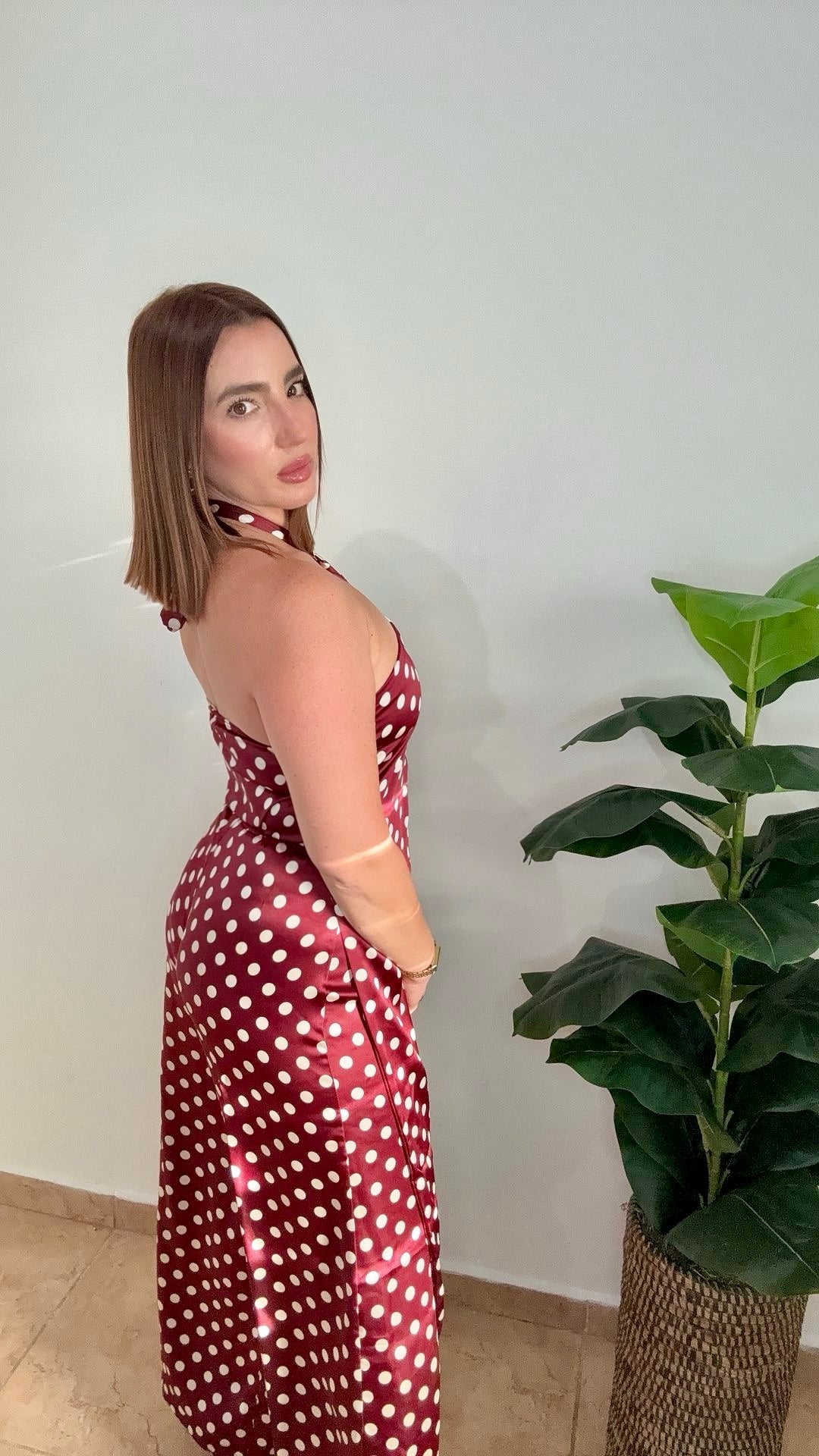 Polka Dot Burgundy Set