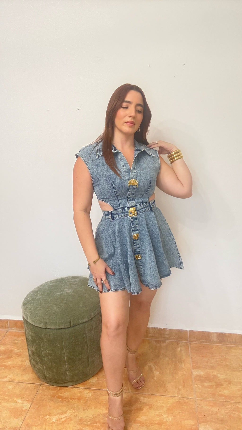 Golden Denim Dress