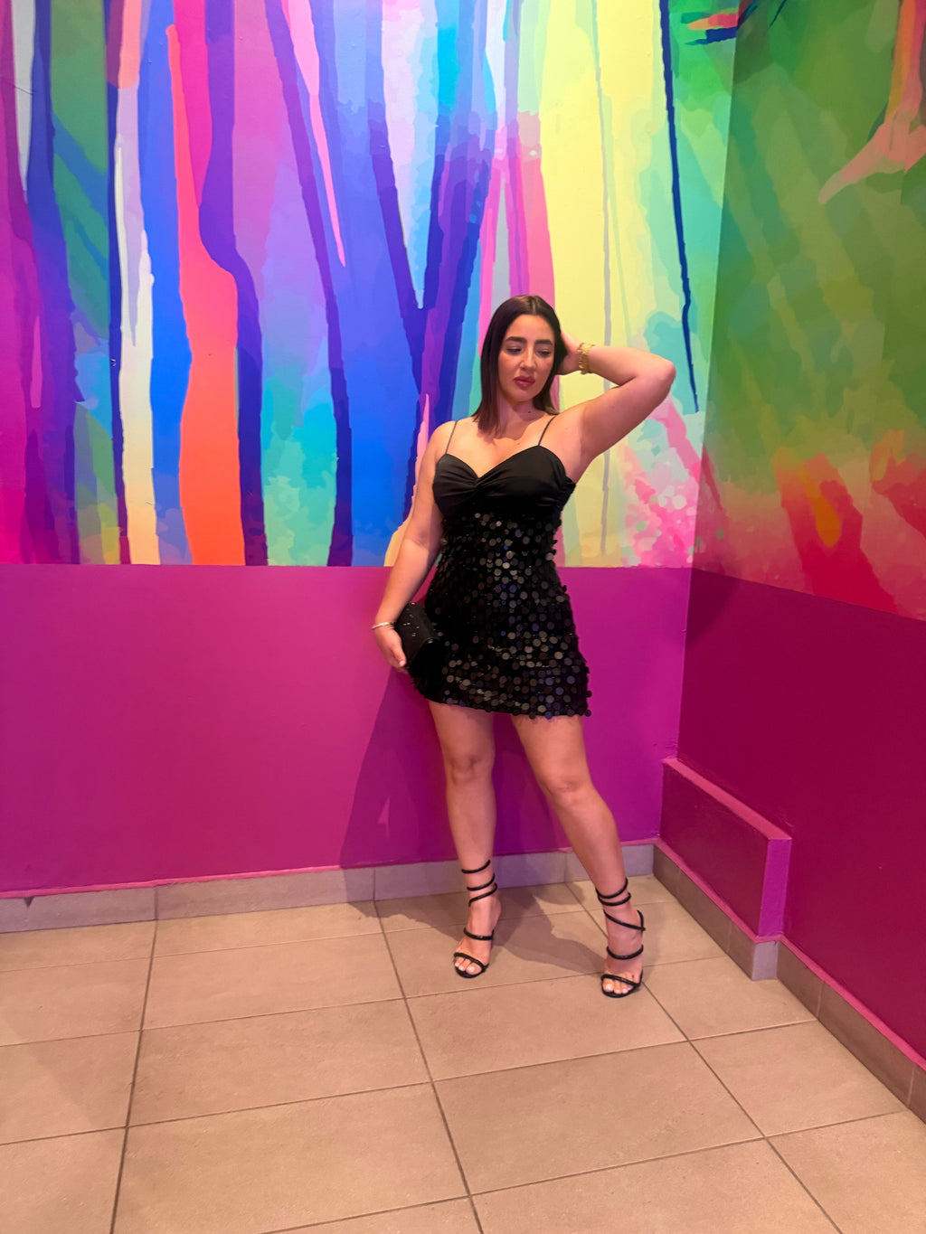 Bow Sequin Mini Dress