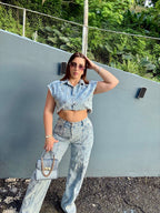 Denim Set Silver Details